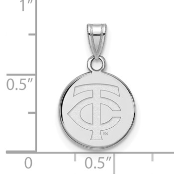 14k White Gold Major League Baseball LogoArt Minnesota Twins Small Pendant — alternate view