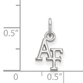 14k White Gold LogoArt United States Air Force Academy A-F Extra Small Pendant — alternate view
