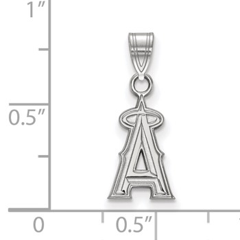 14k White Gold Major League Baseball LogoArt Los Angeles Angels Letter A Small Pendant — alternate view