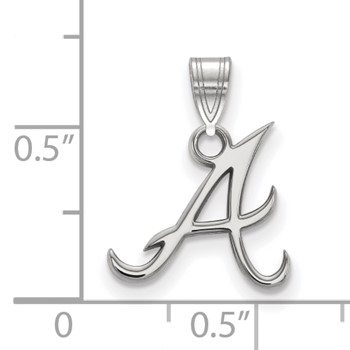 10k White Gold Major League Baseball LogoArt Atlanta Braves Letter A Small Pendant — alternate view