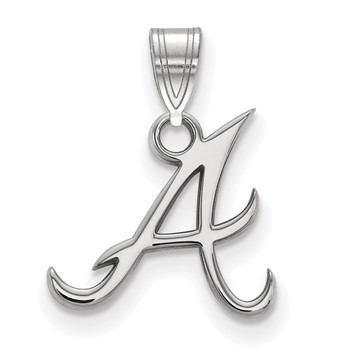 10k White Gold Major League Baseball LogoArt Atlanta Braves Letter A Small Pendant