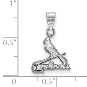 SS/Rh-p Major League Baseball LogoArt St. Louis Cardinals Bird Small Pendant — alternate view