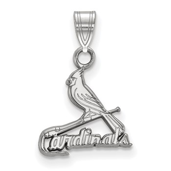 SS/Rh-p Major League Baseball LogoArt St. Louis Cardinals Bird Small Pendant