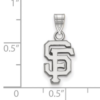 14k White Gold Major League Baseball LogoArt San Francisco Giants Letters S-F Small Pendant — alternate view
