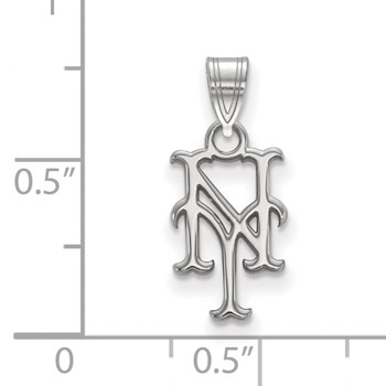 10k White Gold Major League Baseball LogoArt New York Mets N-Y Small Pendant — alternate view