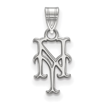 10k White Gold Major League Baseball LogoArt New York Mets N-Y Small Pendant