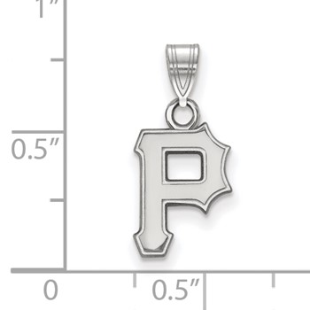 10k White Gold Major League Baseball LogoArt Pittsburgh Pirates Letter P Small Pendant — alternate view