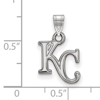 14k White Gold Major League Baseball LogoArt Kansas City Royals Letters K-C Pendant — alternate view