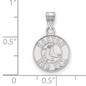 10k White Gold Major League Baseball LogoArt Boston Red Sox Small Pendant — alternate view