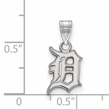 10k White Gold Major League Baseball LogoArt Detroit Tigers Letter D Small Pendant — alternate view