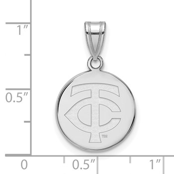 14k White Gold Major League Baseball LogoArt Minnesota Twins Medium Pendant — alternate view