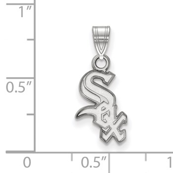 10k White Gold Major League Baseball LogoArt Chicago White Sox Script Small Pendant — alternate view