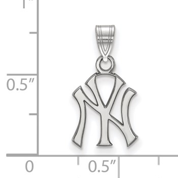 10k White Gold Major League Baseball LogoArt New York Yankees N-Y Small Pendant — alternate view