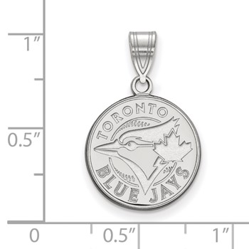 14k White Gold Major League Baseball LogoArt Toronto Blue Jays Medium Disc Pendant — alternate view