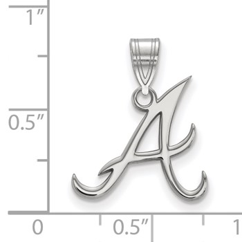 14k White Gold Major League Baseball LogoArt Atlanta Braves Letter A Medium Pendant — alternate view
