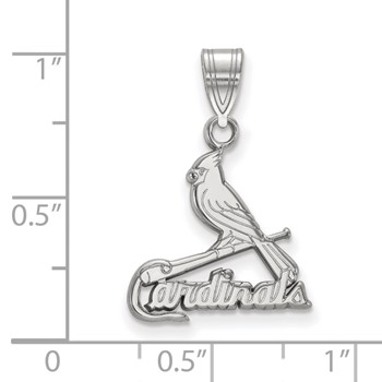 14k White Gold Major League Baseball LogoArt St. Louis Cardinals Bird/Bat Medium Pendant — alternate view