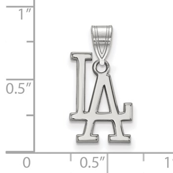 10k White Gold Major League Baseball LogoArt Los Angeles Dodgers L-A Medium Pendant — alternate view