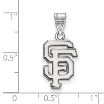 Sterling Silver Rhodium Plated Major League Baseball LogoArt San Francisco Giants Medium Pendant — alternate view