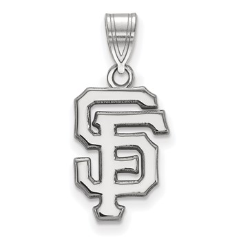 Sterling Silver Rhodium Plated Major League Baseball LogoArt San Francisco Giants Medium Pendant