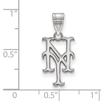 14k White Gold Major League Baseball LogoArt New York Mets N-Y Medium Pendant — alternate view