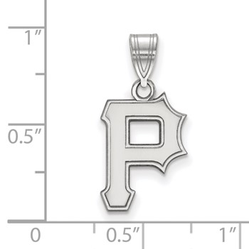 14k White Gold Major League Baseball LogoArt Pittsburgh Pirates Letter P Medium Pendant — alternate view