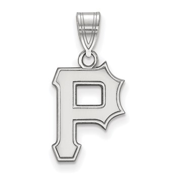 14k White Gold Major League Baseball LogoArt Pittsburgh Pirates Letter P Medium Pendant