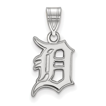 10k White Gold Major League Baseball LogoArt Detroit Tigers Letter D Medium Pendant