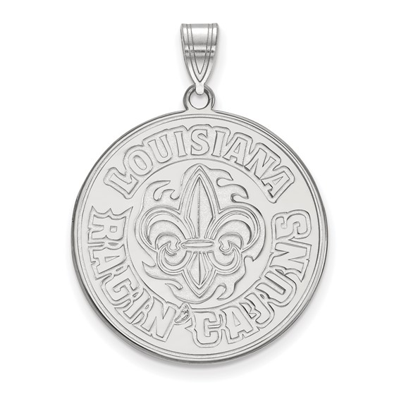 Sterling Silver Rhod-pltd LogoArt U. of Louisiana Lafayette XL Pendant -  Quality Gold Canada
