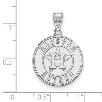 10k White Gold Major League Baseball LogoArt Houston Astros Circle Large Pendant — alternate view