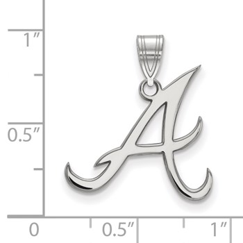 10k White Gold Major League Baseball LogoArt Atlanta Braves Large Pendant — alternate view