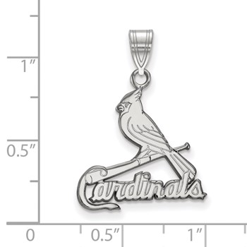 10k White Gold Major League Baseball LogoArt St. Louis Cardinals Bird/Bat Large Pendant — alternate view