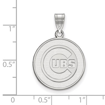 10k White Gold Major League Baseball LogoArt Chicago Cubs Large Pendant — alternate view