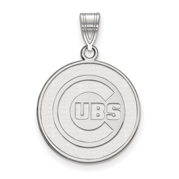 10k White Gold Major League Baseball LogoArt Chicago Cubs Large Pendant