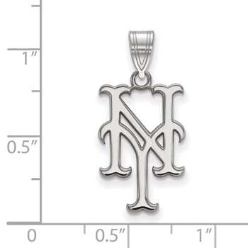 10k White Gold Major League Baseball LogoArt New York Mets N-Y Large Pendant — alternate view