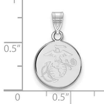 14kw Small U.S. Marine Corps Disc Pendant — alternate view