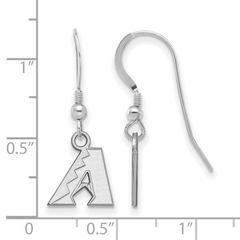 Sterling Silver Rhodium Plated Major League Baseball LogoArt Arizona Diamondbacks Earrings — alternate view