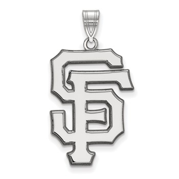 10k White Gold Major League Baseball LogoArt San Francisco Giants S-F Ex-Large Pendant