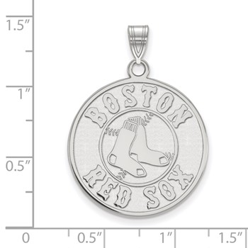 14k White Gold Major League Baseball LogoArt Boston Red Sox Extra Large Pendant — alternate view