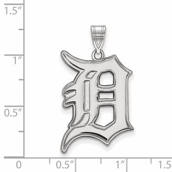 10k White Gold Major League Baseball LogoArt Detroit Tigers Letter D Ex-Large Pendant — alternate view