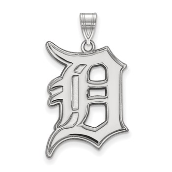 10k White Gold Major League Baseball LogoArt Detroit Tigers Letter D Ex-Large Pendant