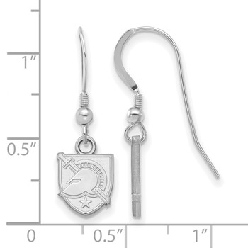 Sterling Silver Rhodium-plated LogoArt U.S. Military Academy Letter A Extra Small Dangle Wire Earrings — alternate view