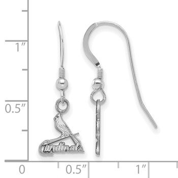 Sterling Silver Rhodium Plated Major League Baseball LogoArt St. Louis Cardinals Dangle Earrings — alternate view