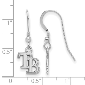 SS/Rh-p Major League Baseball LogoArt Tampa Bay Rays Dangle Earrings — alternate view