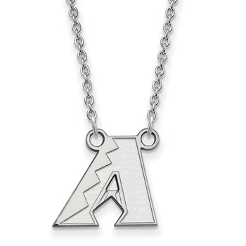 Sterling Silver Rhodium Plated Major League Baseball LogoArt Arizona Diamondbacks Necklace