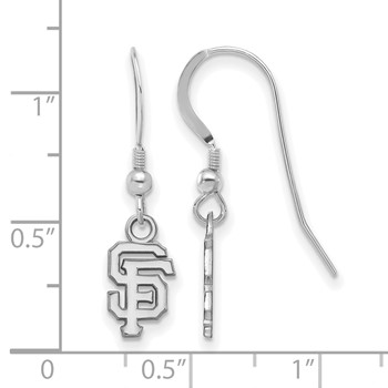 Sterling Silver Rhodium Plated Major League Baseball LogoArt San Francisco Giants Dangle Earrings — alternate view