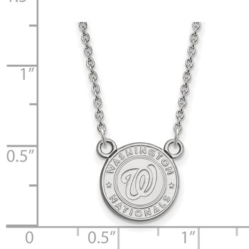 SS/Rh-p Major League Baseball LogoArt Washington Nationals Pendant Necklace — alternate view
