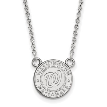 SS/Rh-p Major League Baseball LogoArt Washington Nationals Pendant Necklace