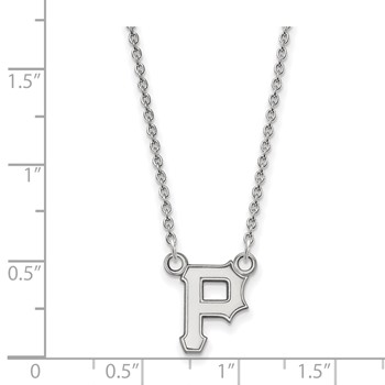10k White Gold Major League Baseball LogoArt Pittsburgh Pirates P Small Pendant Necklace — alternate view