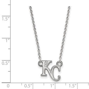 14k White Gold Major League Baseball LogoArt Kansas City Royals K-C Pendant Necklace — alternate view