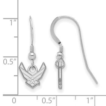 Sterling Silver Rhodium-plated LogoArt U.S. Air Force Extra Small Dangle Wire Earrings — alternate view